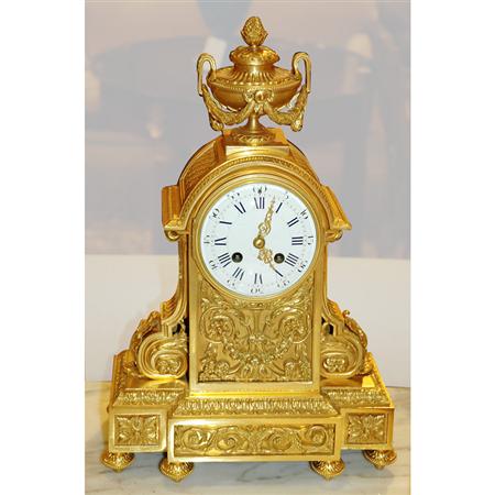 Appraisal: Louis XVI Style Gilt-Bronze Mantel Clock Estimate -