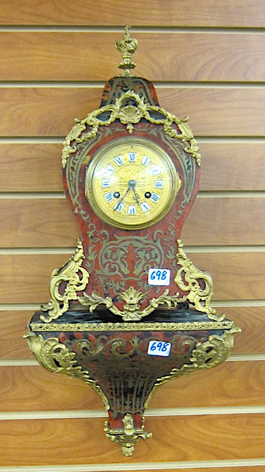 Appraisal: SMALL BOULLE BRACKET CLOCK AND MATCHING WALL BRACKET French late