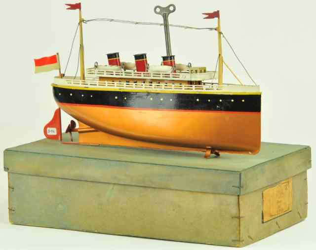 Appraisal: BING OCEAN LINER Germany c - copper hull example blue