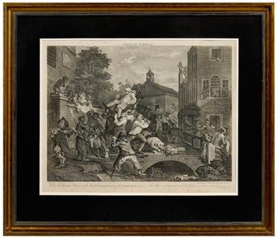 Appraisal: William Hogarth engraving British - quot Chairing the Members quot