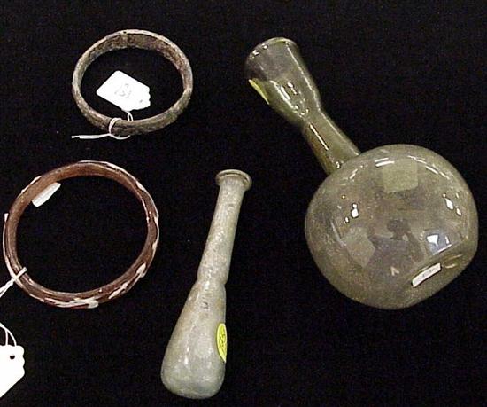 Appraisal: Antique glass probably ancient Roman including a double gourd form