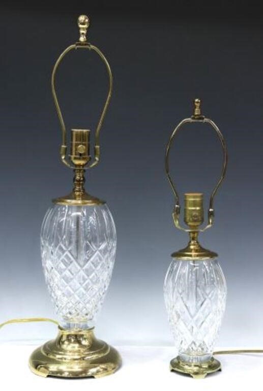 Appraisal: lot of Waterford Araglin cut crystal table lamps rising on