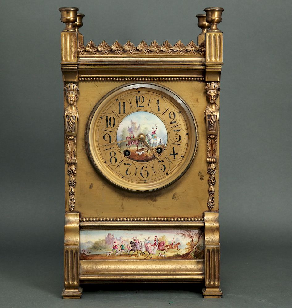 Appraisal: Continental Neoclassical Mantel Clock Continental mantel clock in the Neoclassical