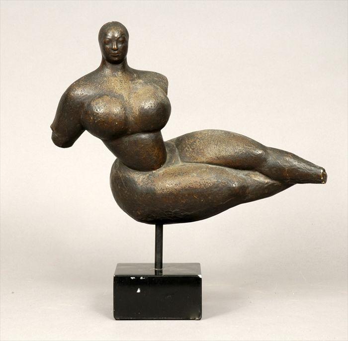 Appraisal: After Gaston Lachaise Floating Nude Figure Patinated plaster marked MPI