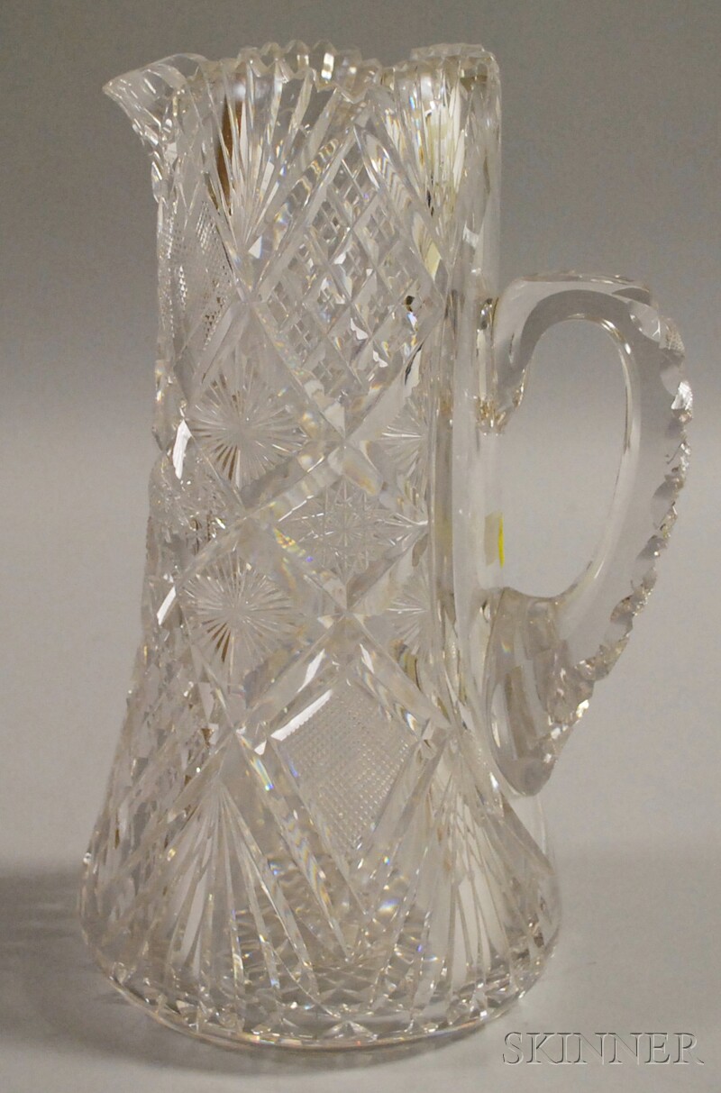 Appraisal: Brilliant-cut Colorless Glass Pitcher ht in