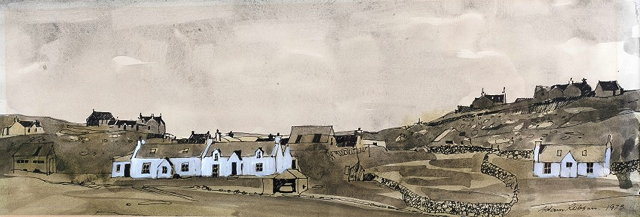 Appraisal: Adam Robson British - Houses at Shetland Skerries signed and