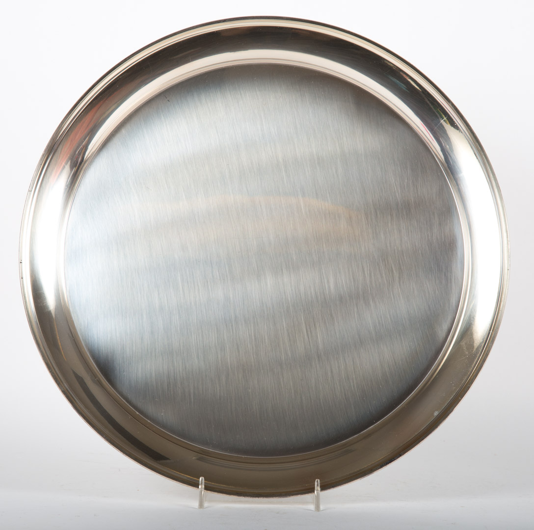 Appraisal: Stieff sterling silver round tray in Diam ozt