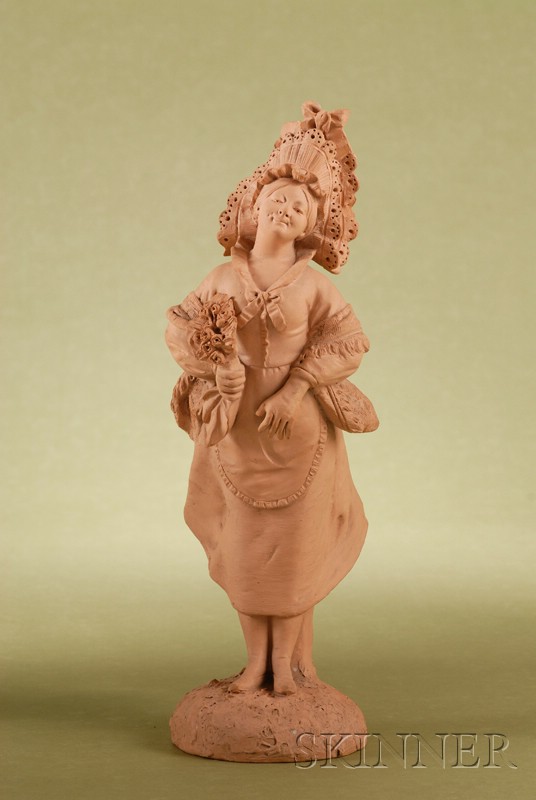 Appraisal: Terracotta Figure of Young Girl early th century modeled standing