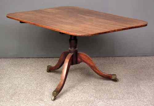 Appraisal: A George III mahogany rectangular breakfast table with plain solid