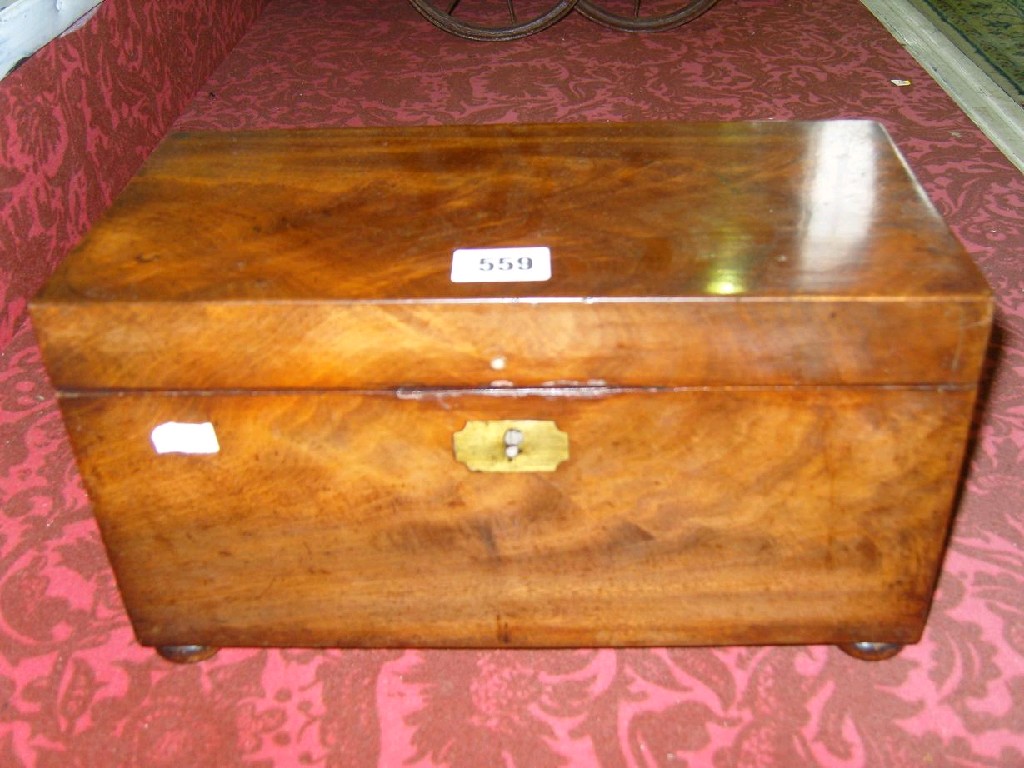 Appraisal: A th century mahogany box of rectangular form with lions