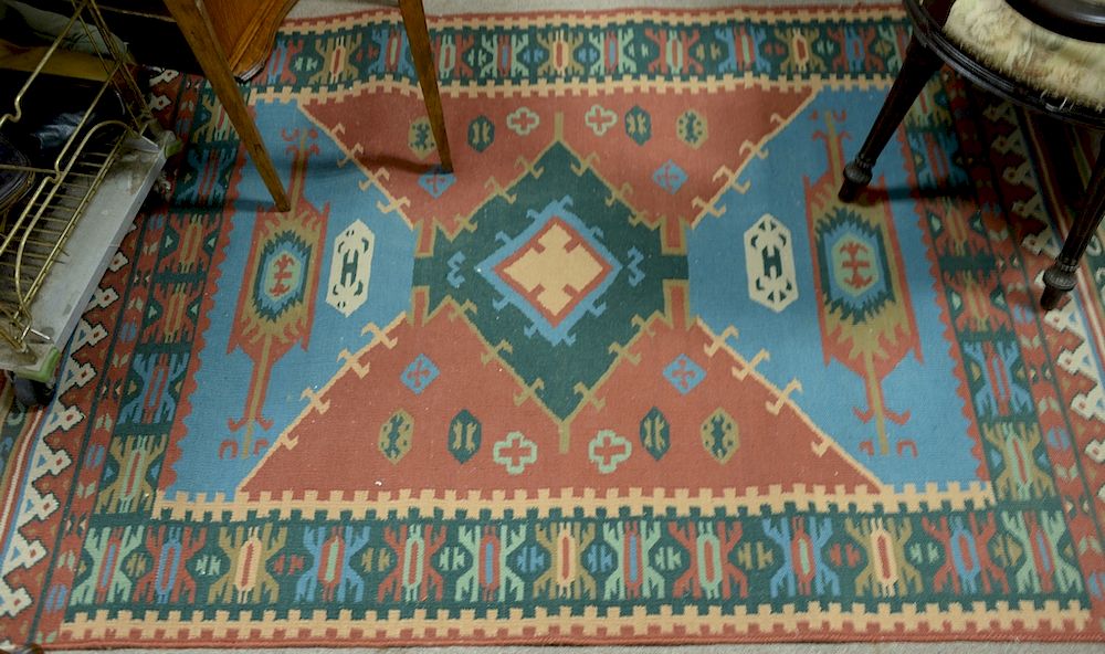 Appraisal: Three piece lot to include a flatweave carpet Three piece