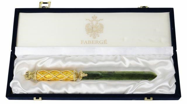 Appraisal: House of Faberge Imperial Coronation letter opener st c spinach