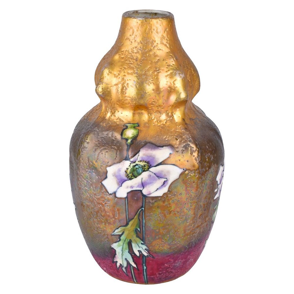 Appraisal: Amphora Art Nouveau Gres Poppy Vase Amphora Art Nouveau Gres