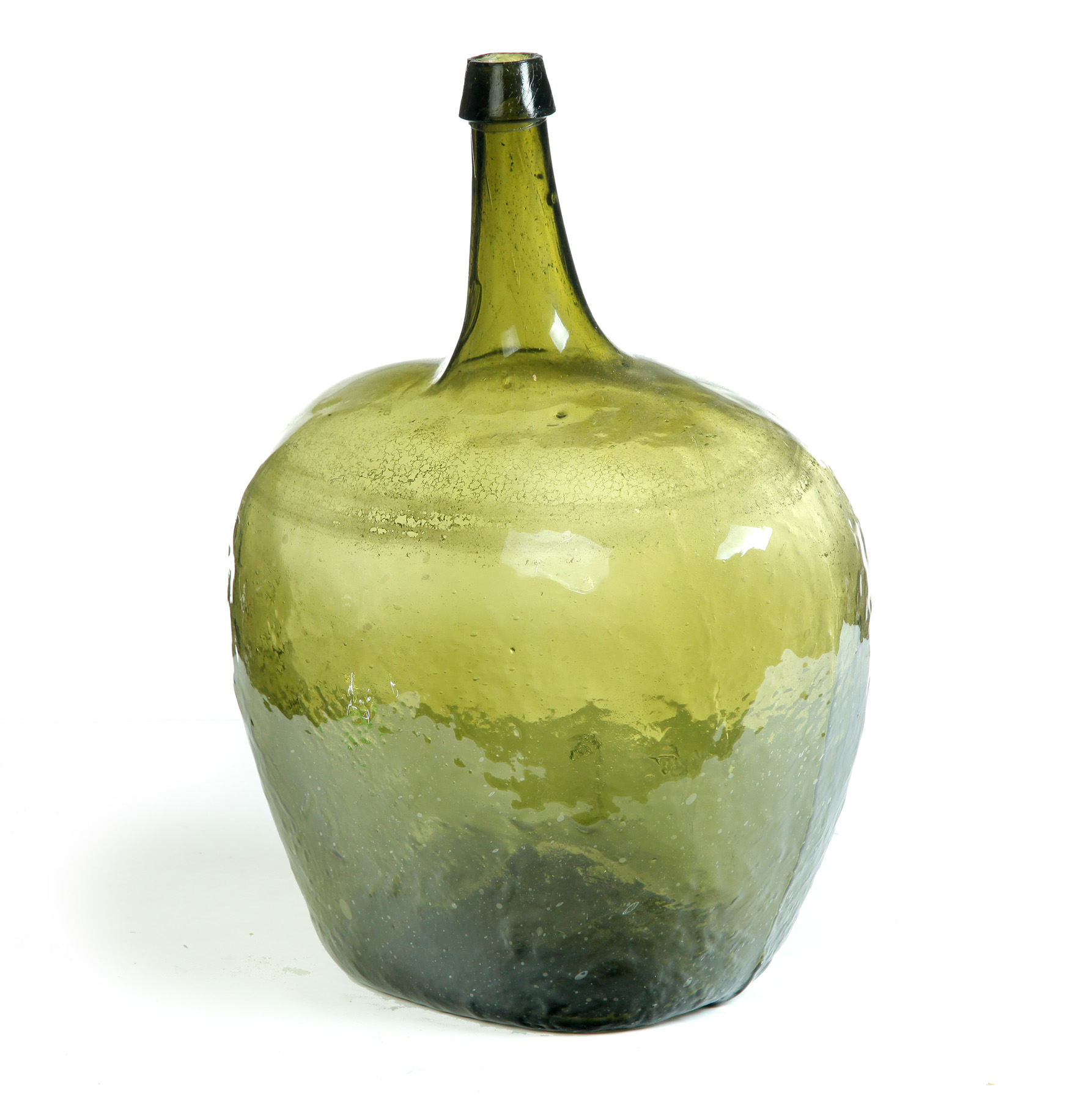 Appraisal: OLIVE GREEN GLASS BLOWN DEMI-JOHN European nd quarter- th century