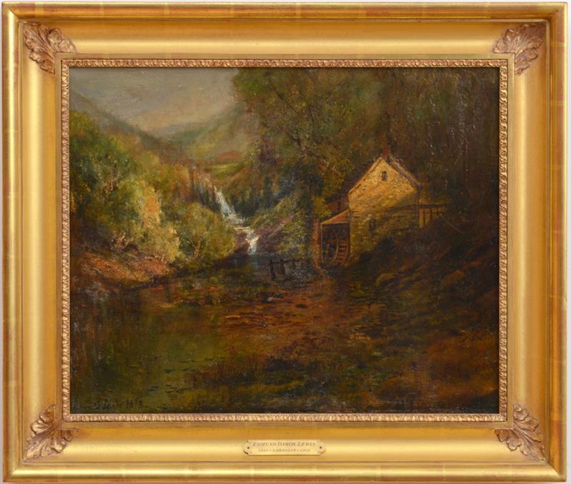 Appraisal: EDMUND DARCH LEWIS - COUNTRYSIDE LANDSCAPE Oil on canvas signed