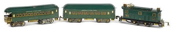 Appraisal: American Flyer standard gauge three-piece train s American Flyer standard