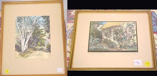 Appraisal: Two Wallace Nutting colored photos mounted and framed under glass