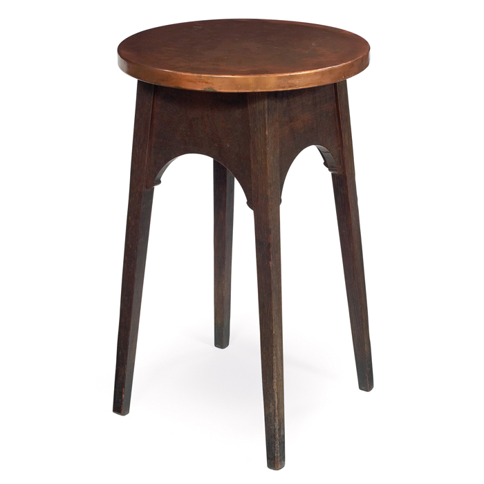 Appraisal: Stickley Brothers drink table circular copper top above a wide