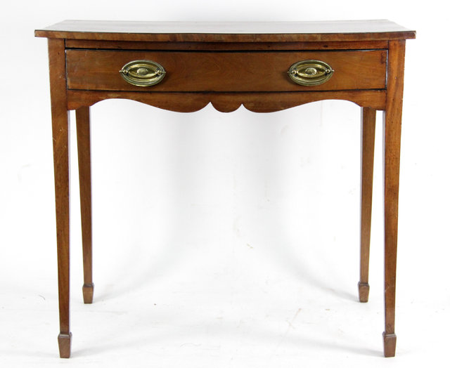 Appraisal: A George III bowfront side table with single drawer on