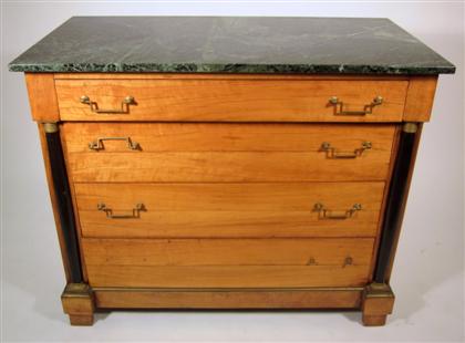 Appraisal: Biedermeier birch and marble top commodelate th century