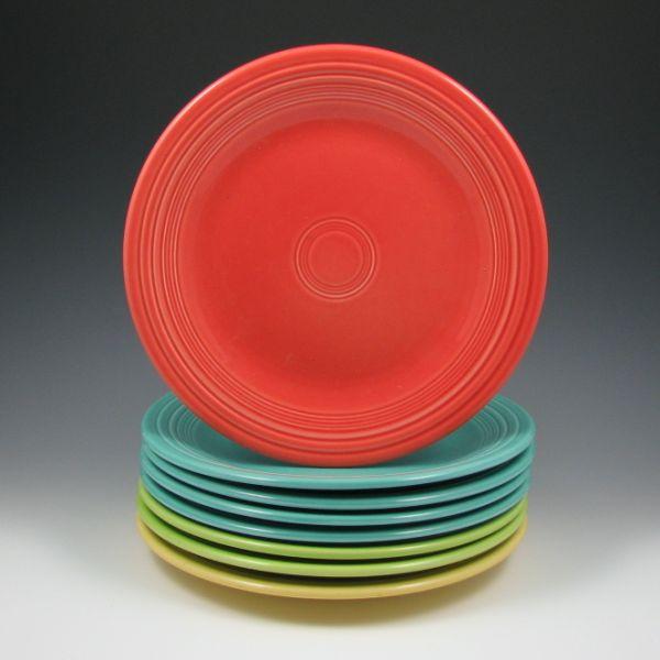 Appraisal: Eight Fiesta dinner plates in assorted colors including Sunflower Turquoise