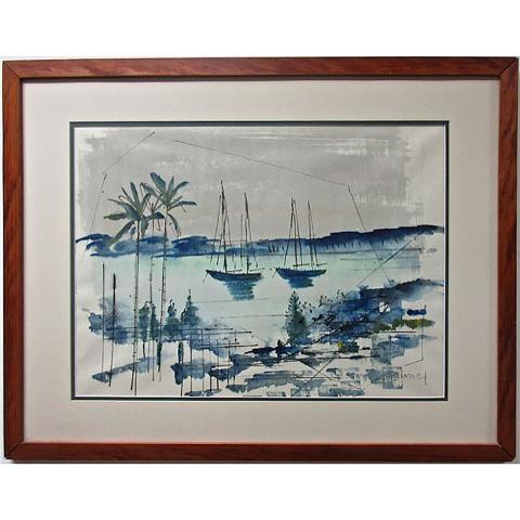 Appraisal: ALFRED BIRDSEY BRITISH - BERMUDA HARBOUR VIEWS THREE WATERCOLOURS EACH