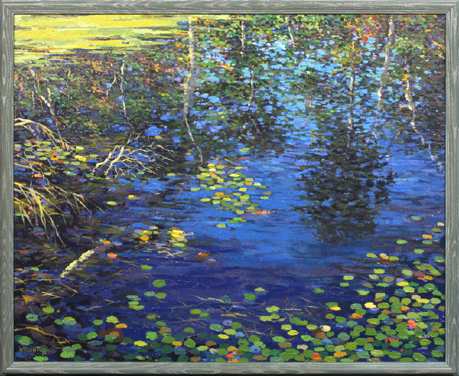 Appraisal: Don Wright American Louisiana - Bayou Landscape with Lily Pads