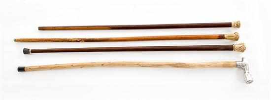 Appraisal: Collection of walking sticks and cane late th century three