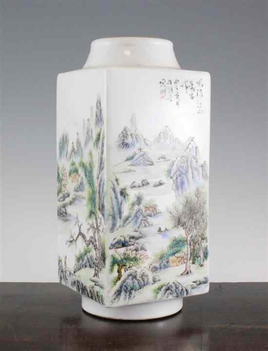 Appraisal: A Chinese famille rose 'cong' vase Republic period - attributed