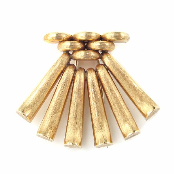 Appraisal: A k gold brooch clip signed Mossalone grams