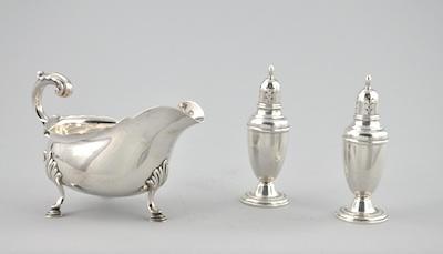 Appraisal: A Sterling Silver Cream Boat by Tuttle and a Pair