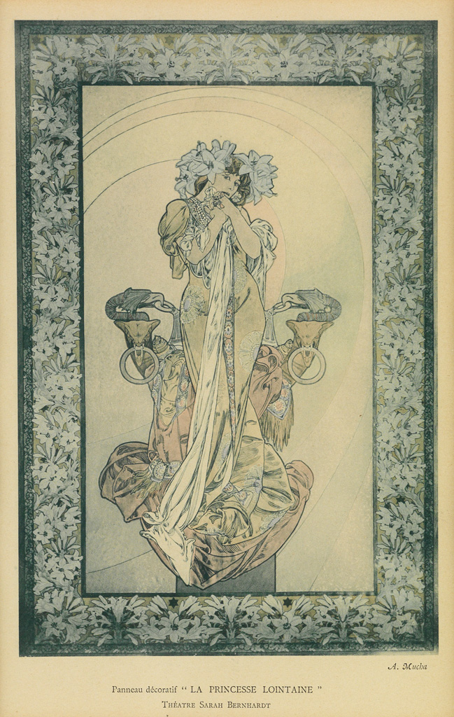 Appraisal: ALPHONSE MUCHA - LA PRINCESSE LOINTAINE SARAH BERNHARDT x inches