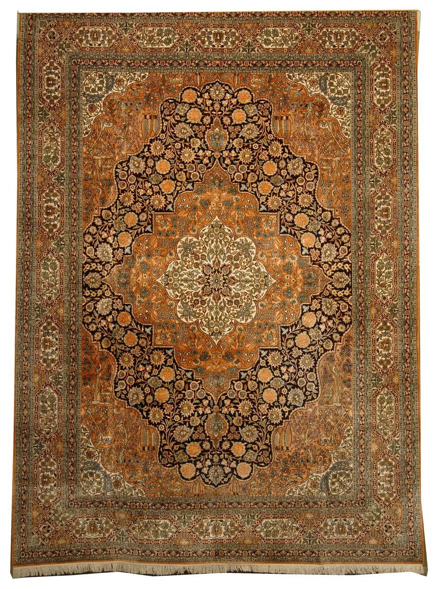 Appraisal: ORIENTAL RUG PERSIAN DESIGN WITH SILK PILE ' x '