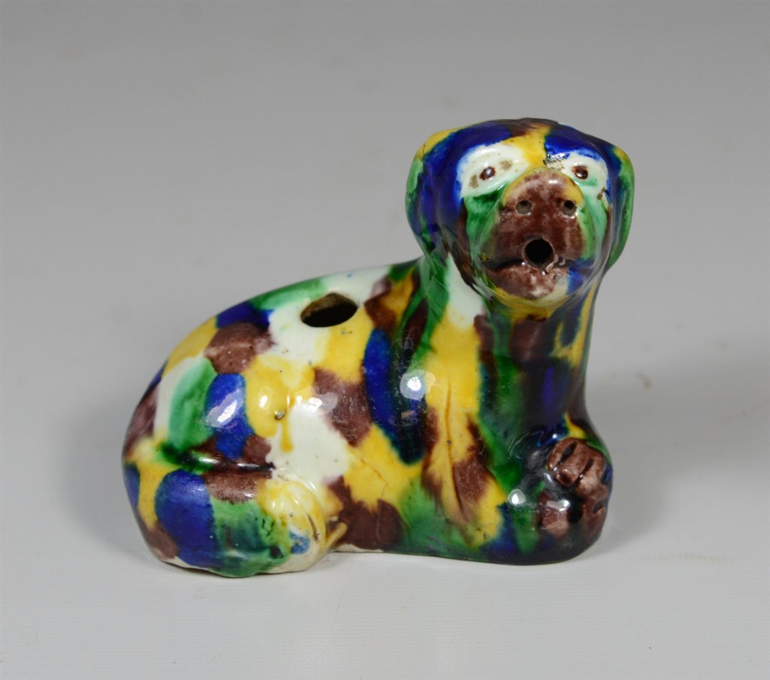 Appraisal: Chinese dog form water dropper with spinach and egg glaze