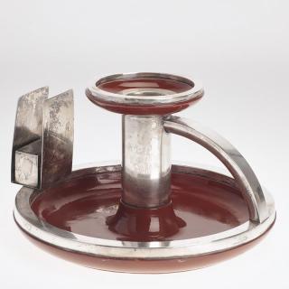 Appraisal: Cadinen silver mounted terracotta ashtray Cadinen silver mounted terracotta ashtray