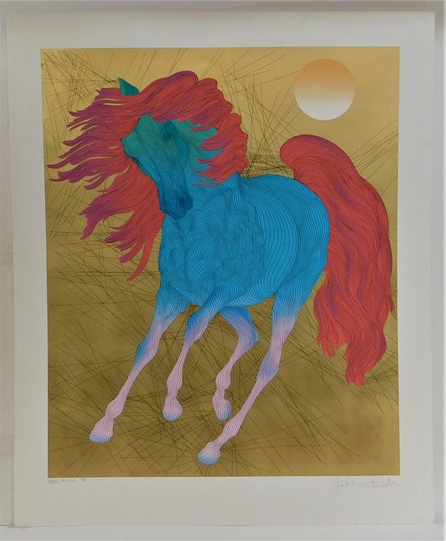 Appraisal: Guillaume Azoulay Monarque Horse Serigraph Guillaume Azoulay Israel b Monarque