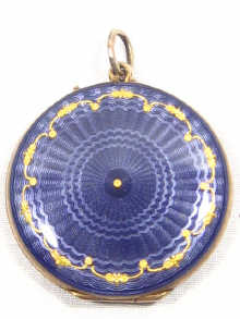 Appraisal: A silver and enamel double locket circa