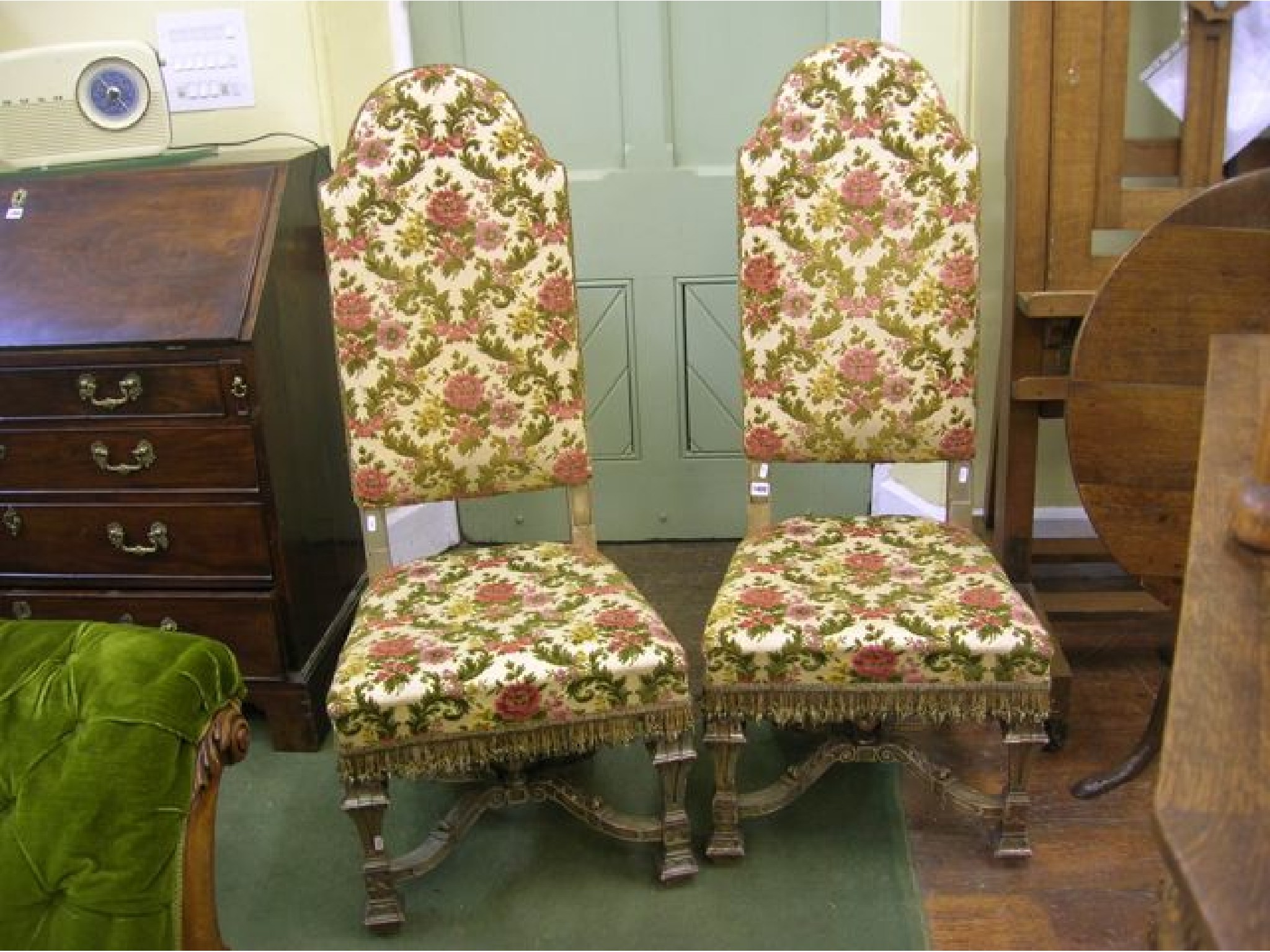 Appraisal: A pair of th century continental side chairs the forelegs