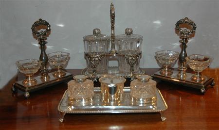 Appraisal: Group of Three Silver Plated Condiment Stands Together with a