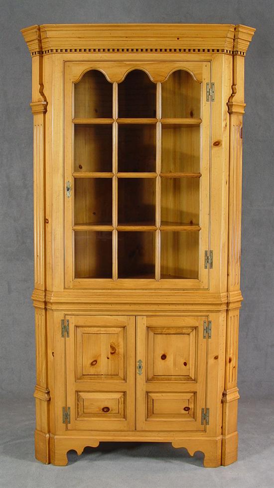 Appraisal: Custom Chippendale Style Pine Corner Cupboard Mid to late th