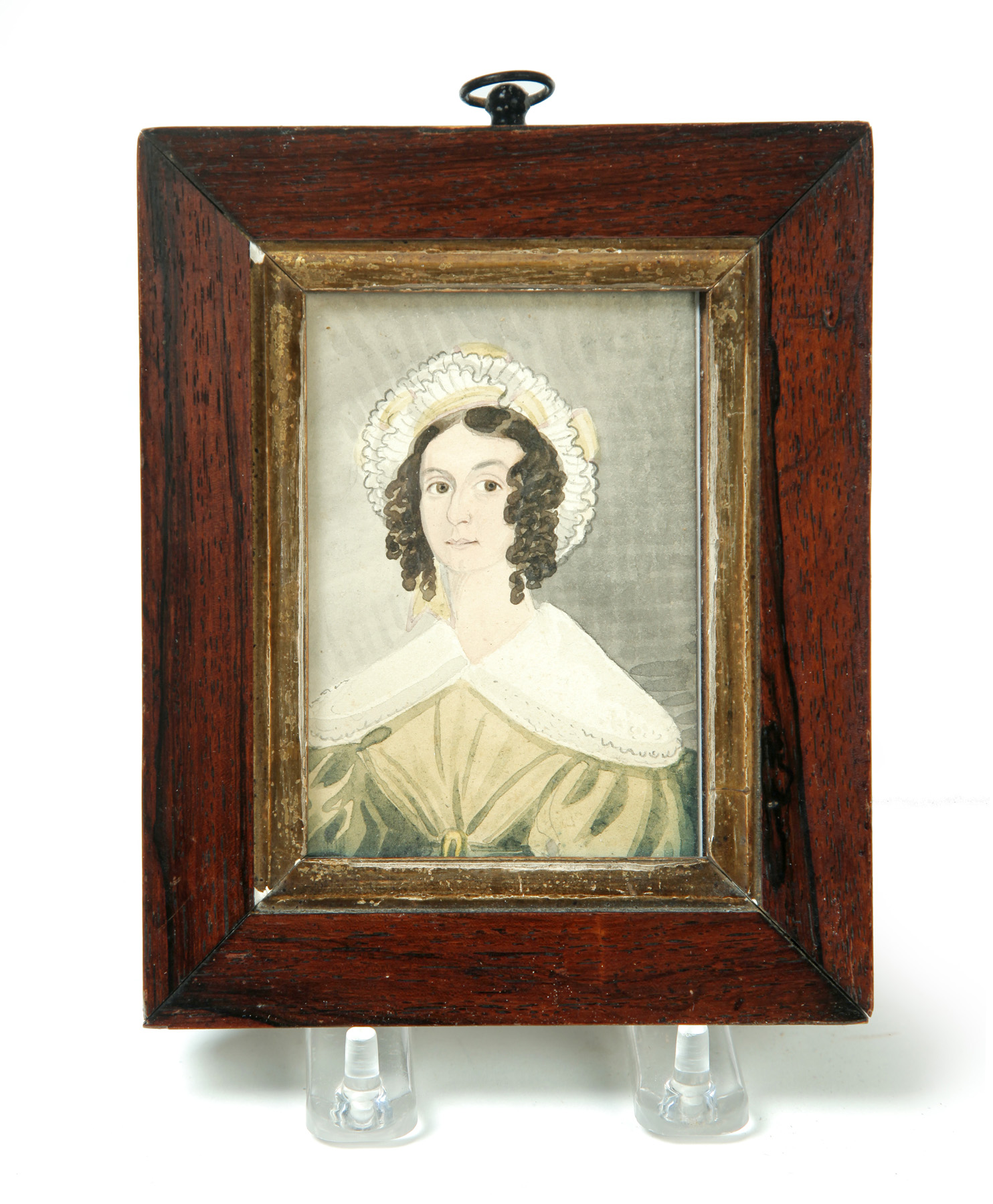 Appraisal: AMERICAN MINIATURE OF WOMAN Second quarter- th century watercolor on