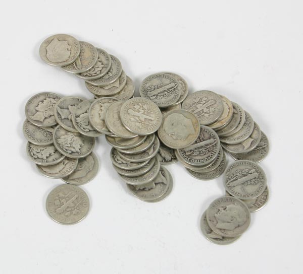 Appraisal: Silver Mercury Dimes Mixed Dates