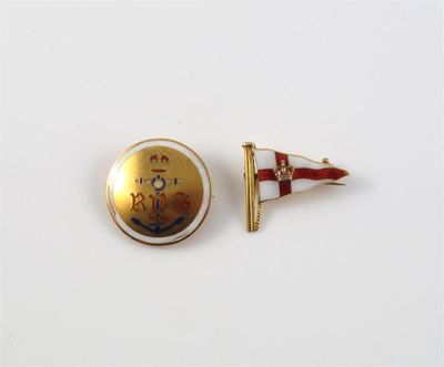 Appraisal: Two Royal Yacht Squadron gold and enamel brooches