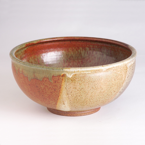 Appraisal: DAVID SHANER Stoneware centerpiece bowl covered in a fine matte