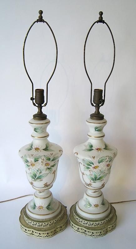 Appraisal: Porcelain Lamps Porcelain Lamps Description Two lamps with cream base