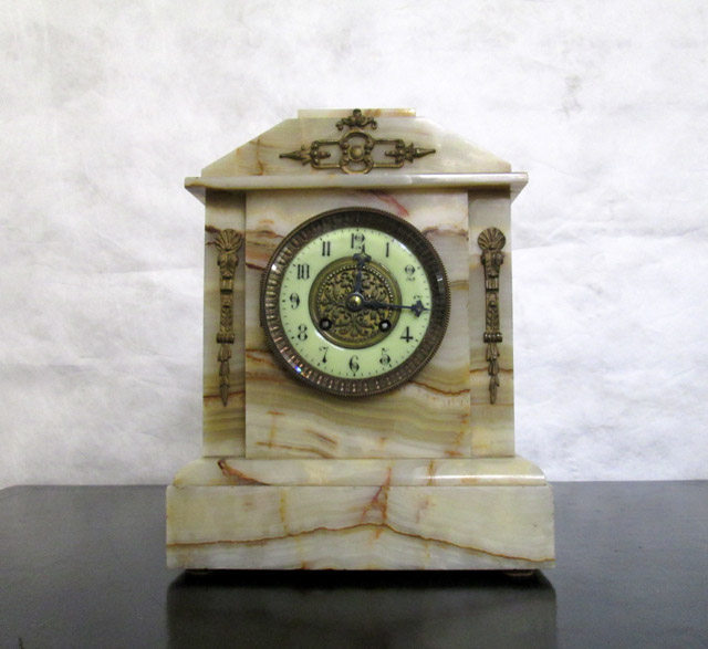 Appraisal: AN ONYX CASE MANTEL CLOCK French late th early th