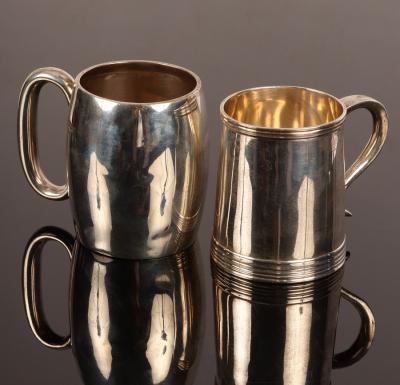 Appraisal: An Edwardian shaped silver Christening mug William Hutton Sons Ltd