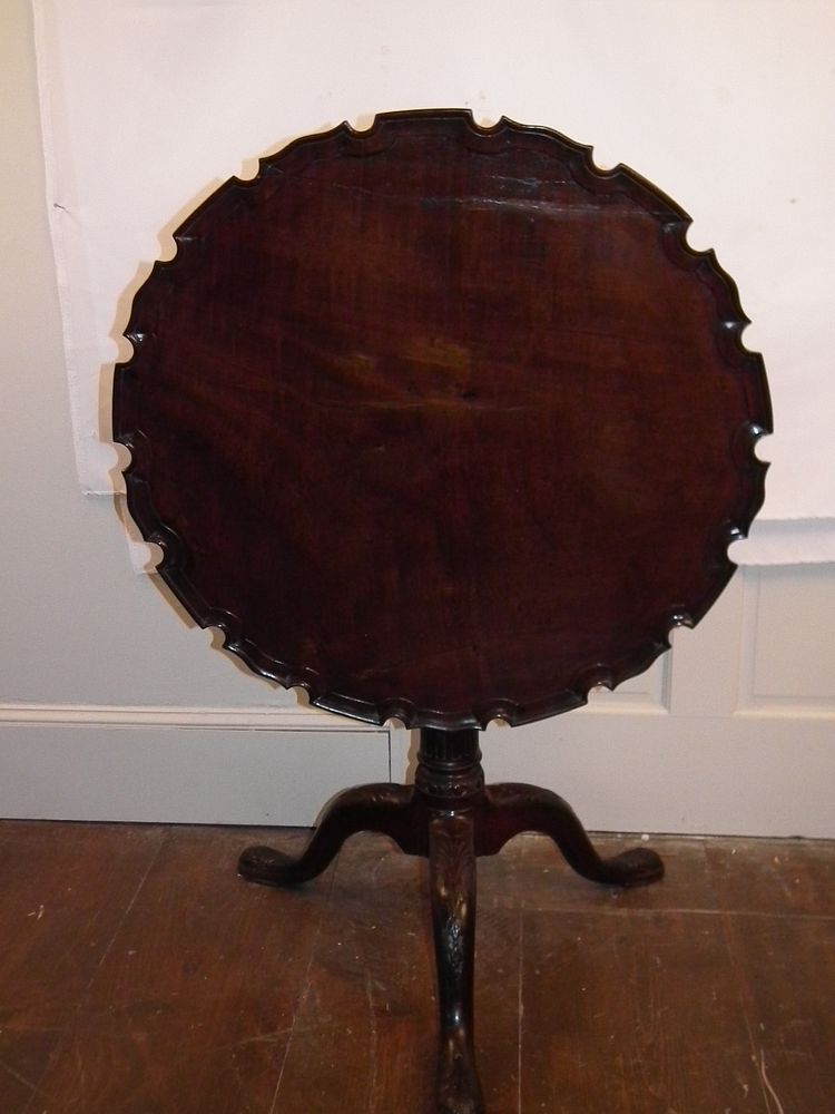 Appraisal: PERIOD TILT TOP TABLE Period Queen Anne mahogany piecrust tilt-top