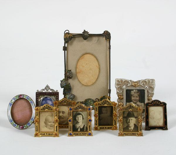 Appraisal: Ten antique miniature metal picture frames most of which include