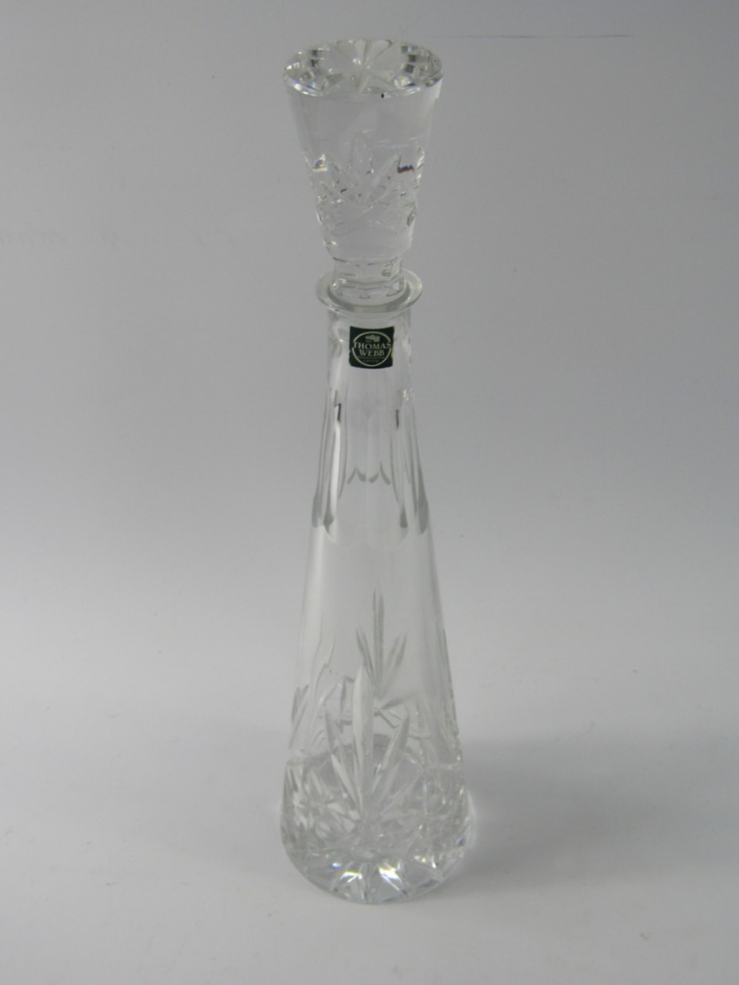 Appraisal: A Thomas Webb tapering cut glass decanter and stopper cm